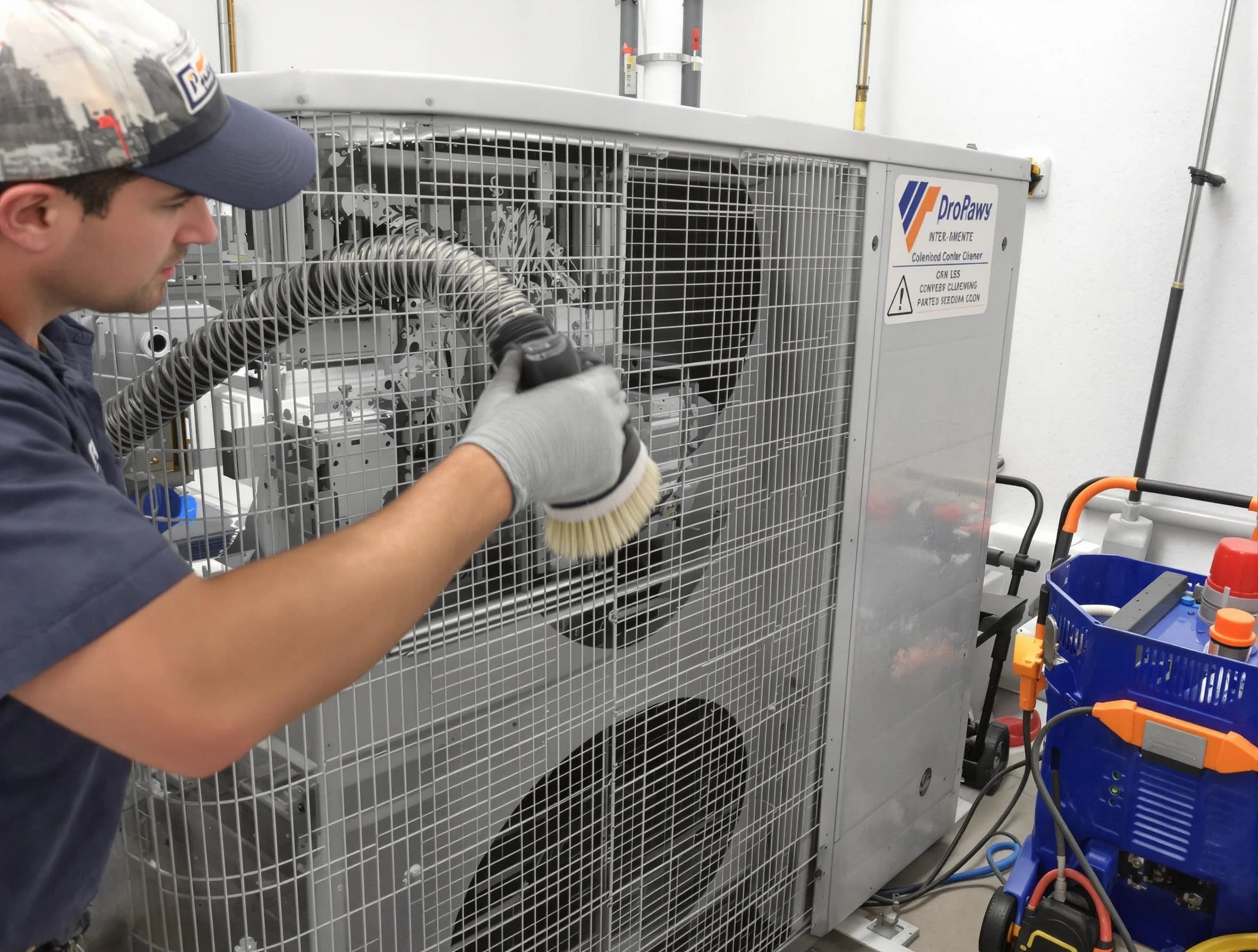 Harrah Air Duct Cleaning specialist performing precision AC coil cleaning for improved system performance in Harrah