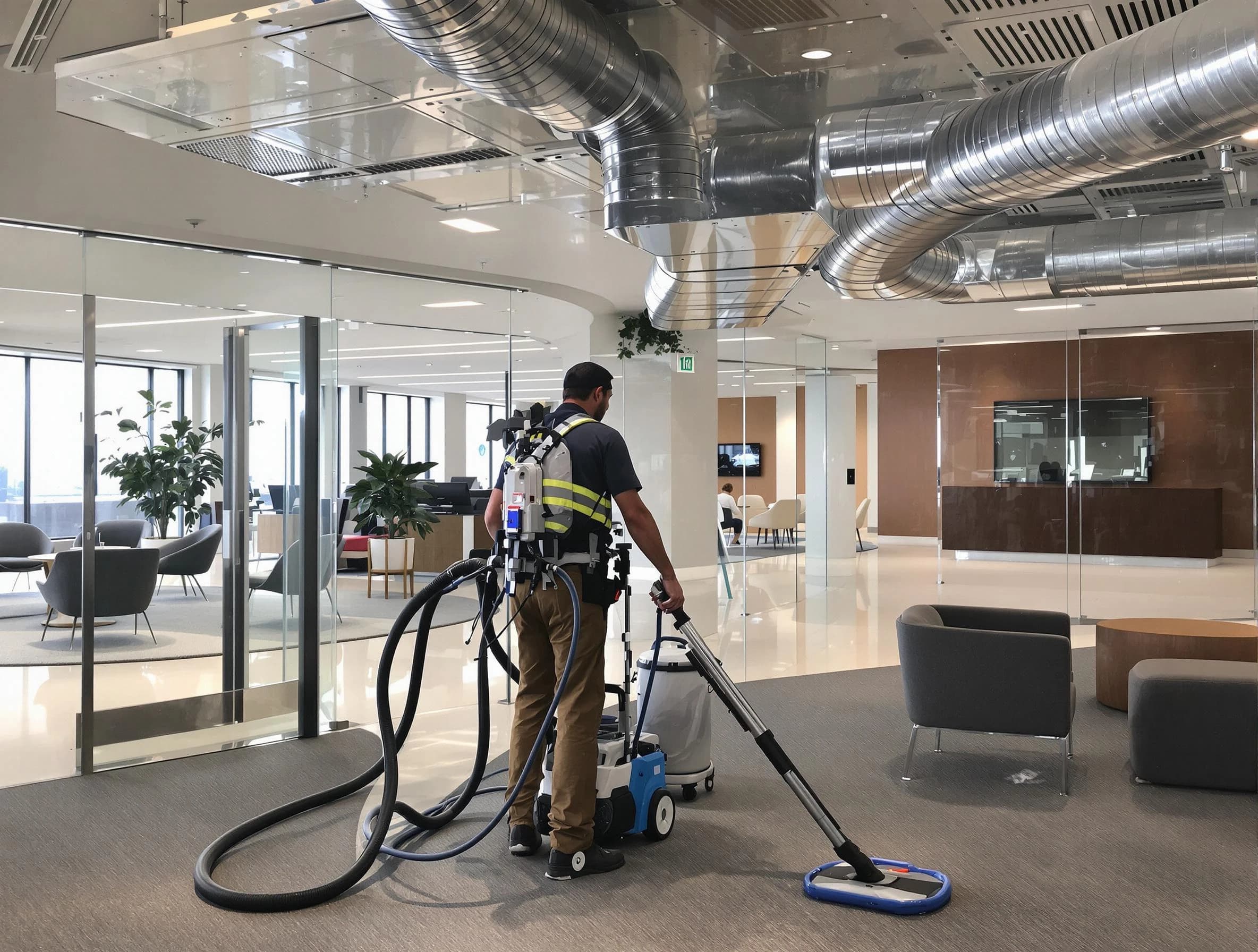 Commercial duct cleaning service by Harrah Air Duct Cleaning in Harrah