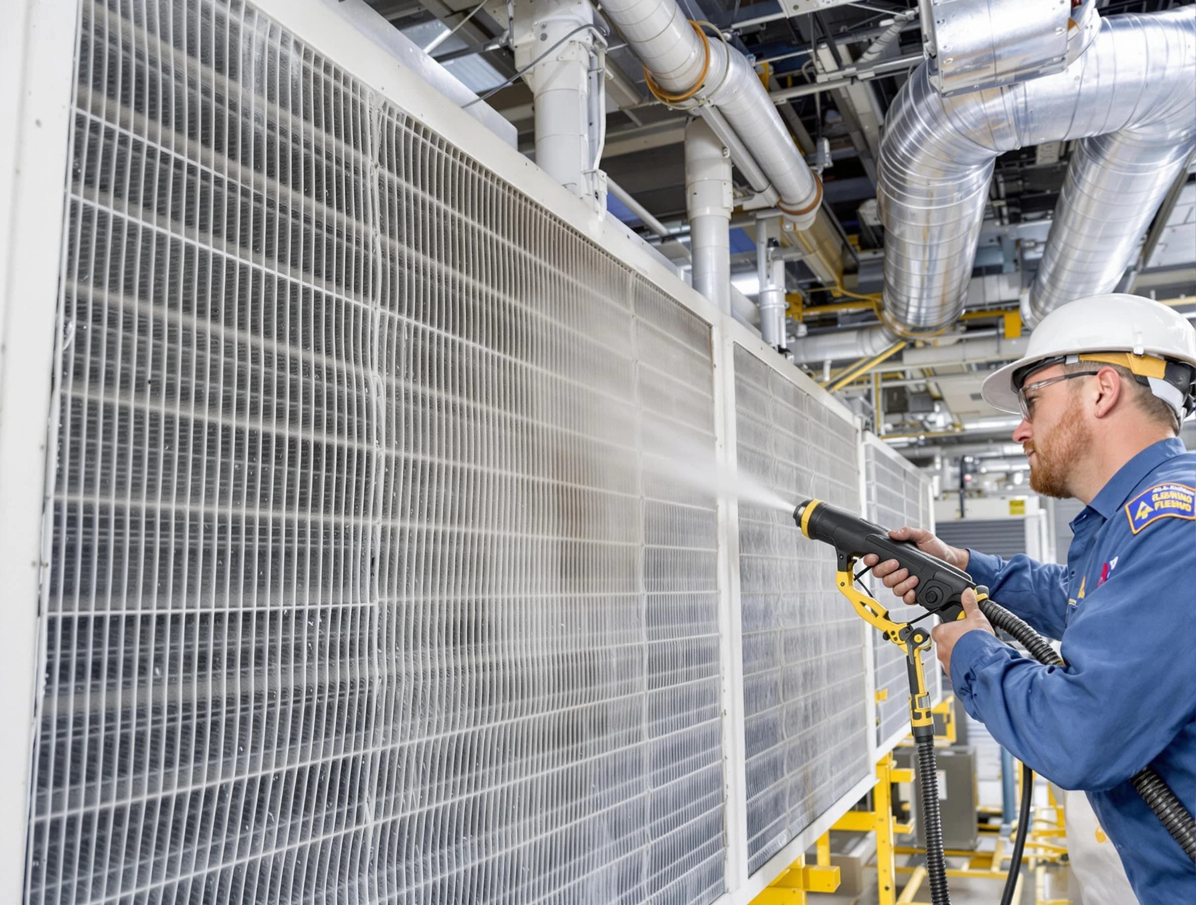 Professional commercial coil cleaning by Harrah Air Duct Cleaning in Harrah