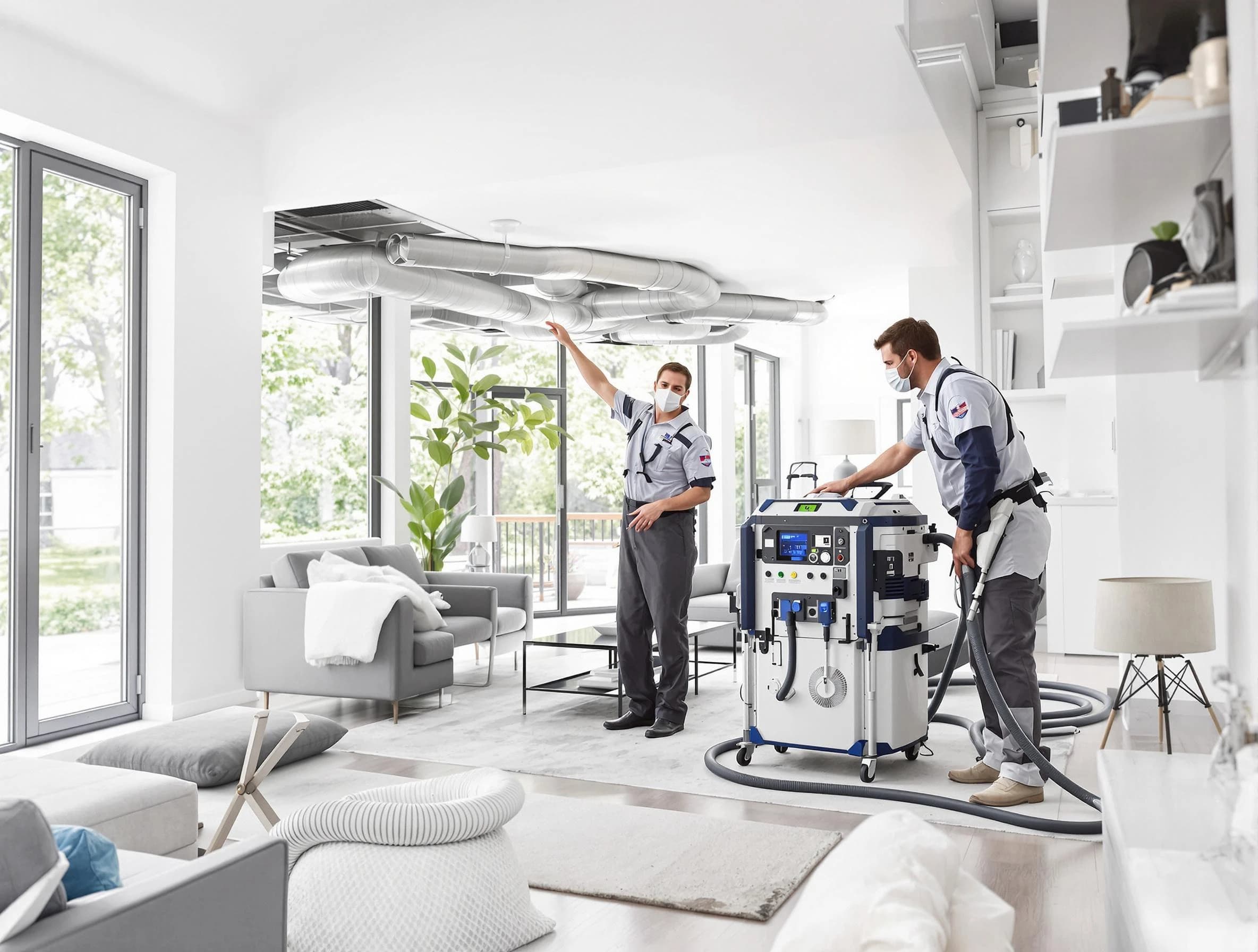 Harrah Air Duct Cleaning professional conducting pure air duct cleaning with state-of-the-art equipment in Harrah