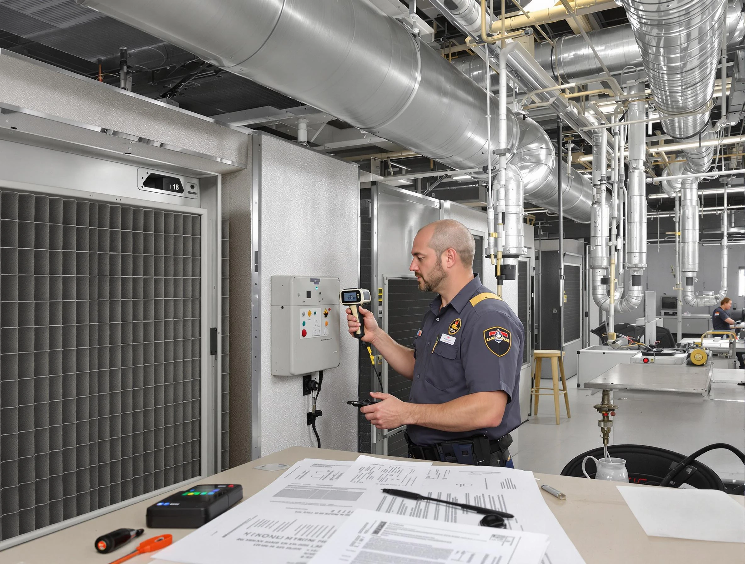 Professional filter system inspection by Harrah Air Duct Cleaning in Harrah