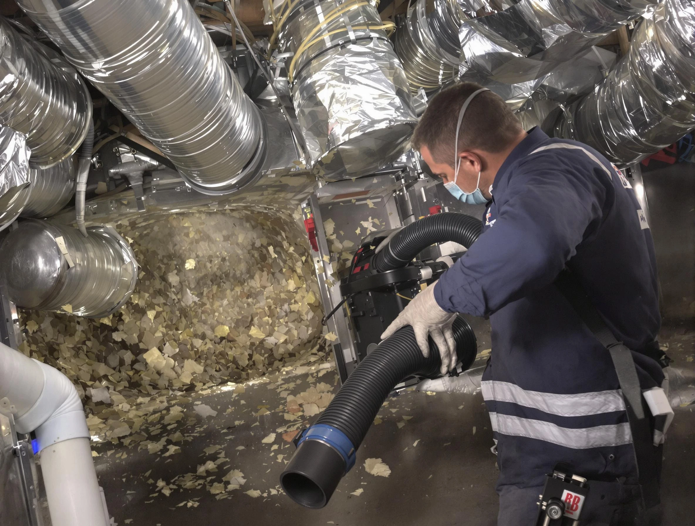 Harrah Air Duct Cleaning specialist operating negative pressure cleaning equipment for thorough duct maintenance in Harrah