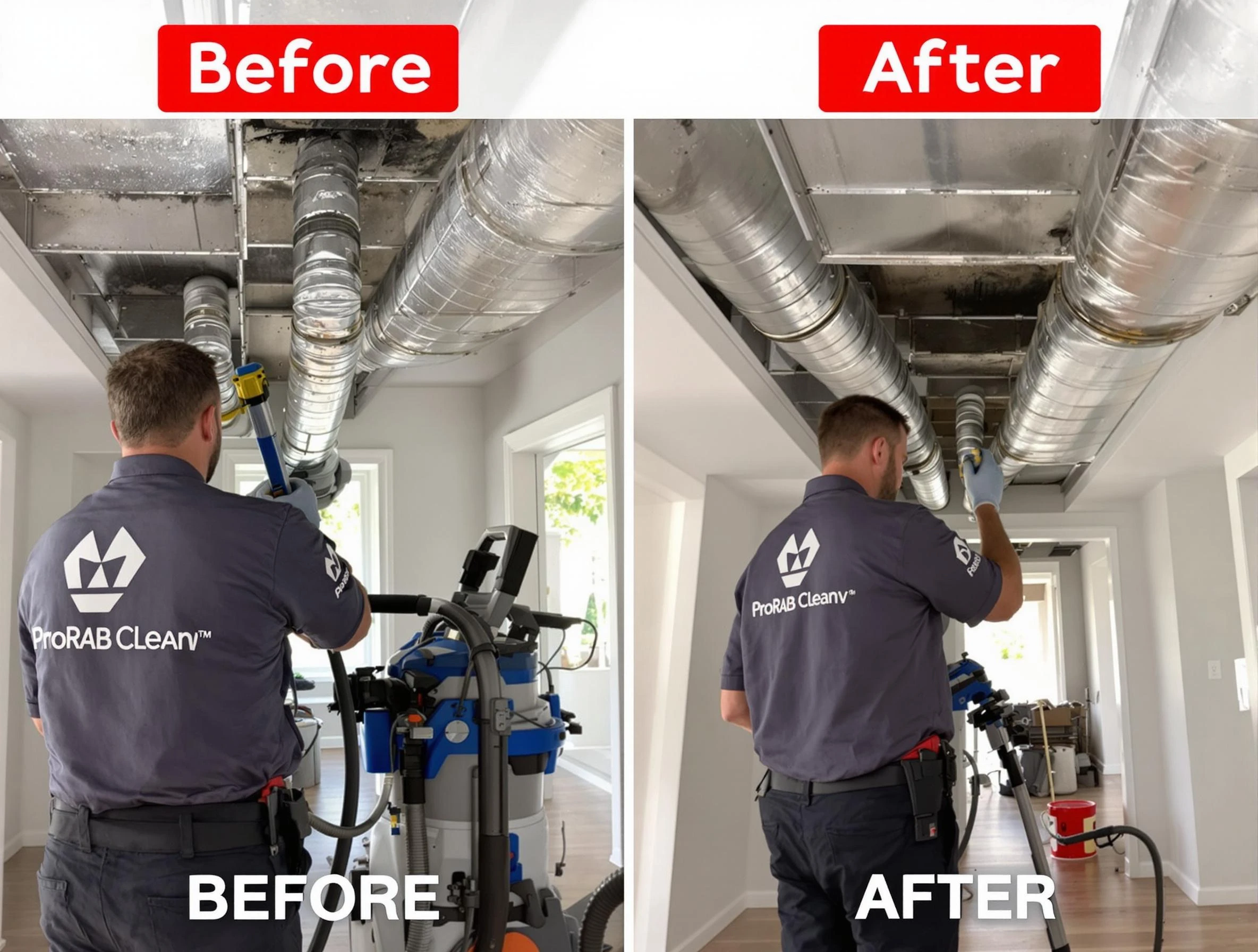 Harrah Air Duct Cleaning expert performing thorough residential duct cleaning in a Harrah home